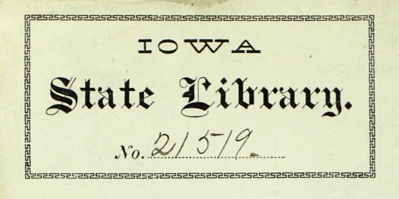 State Library of Iowa bookplate 