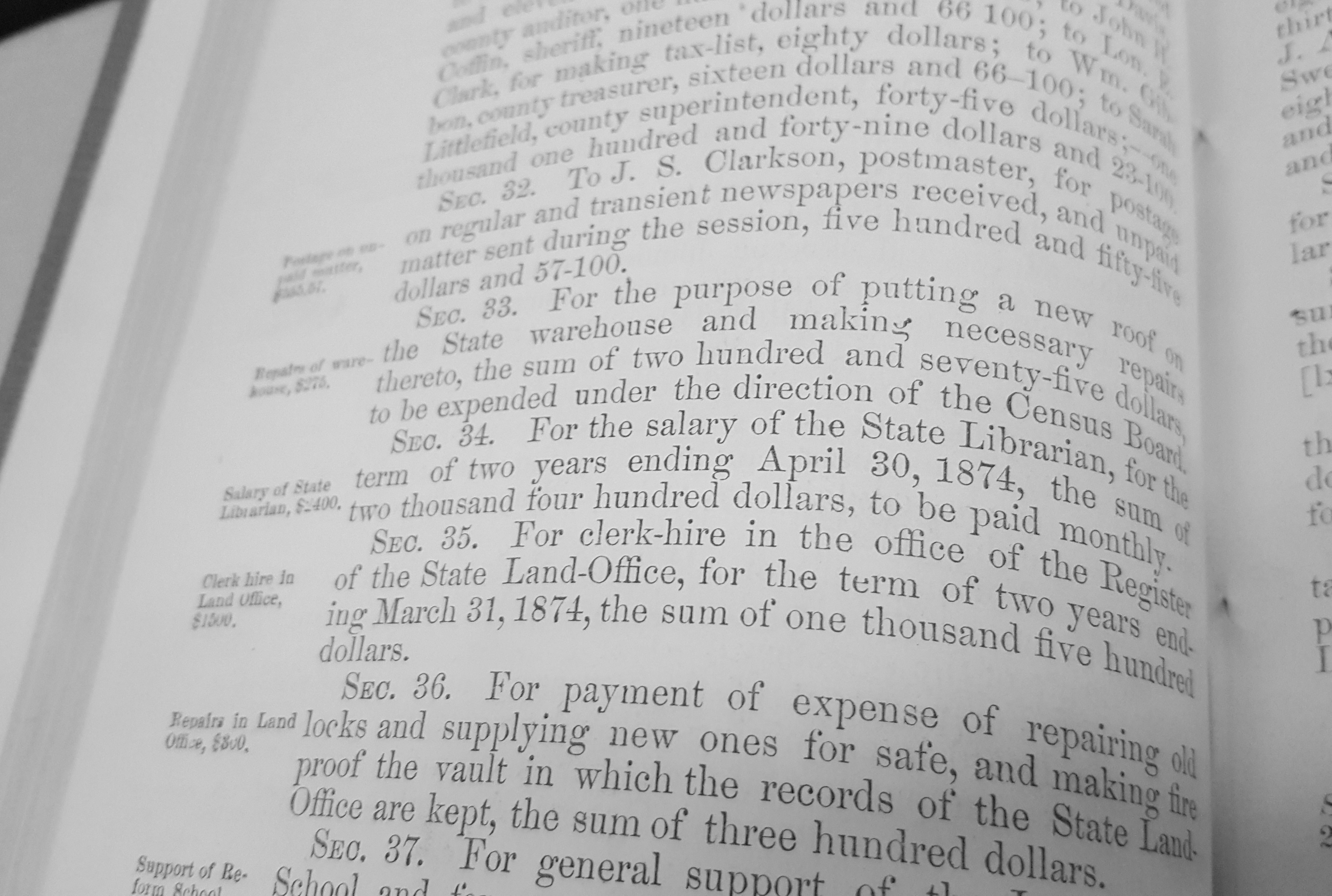 Senate File 284, section 34, 1872. 