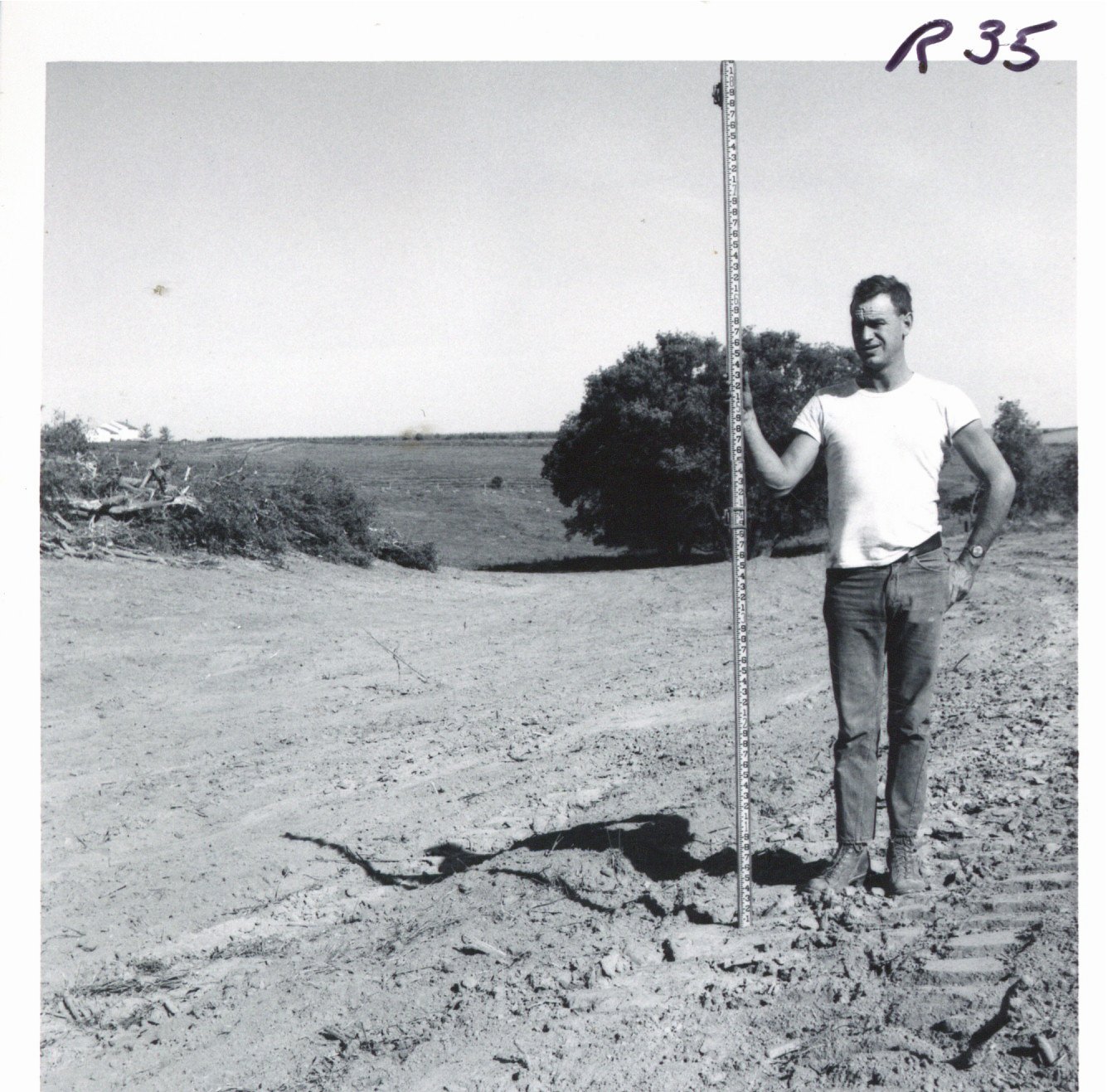 Orien Hammerand waterway after tree removal and shaping, 1969