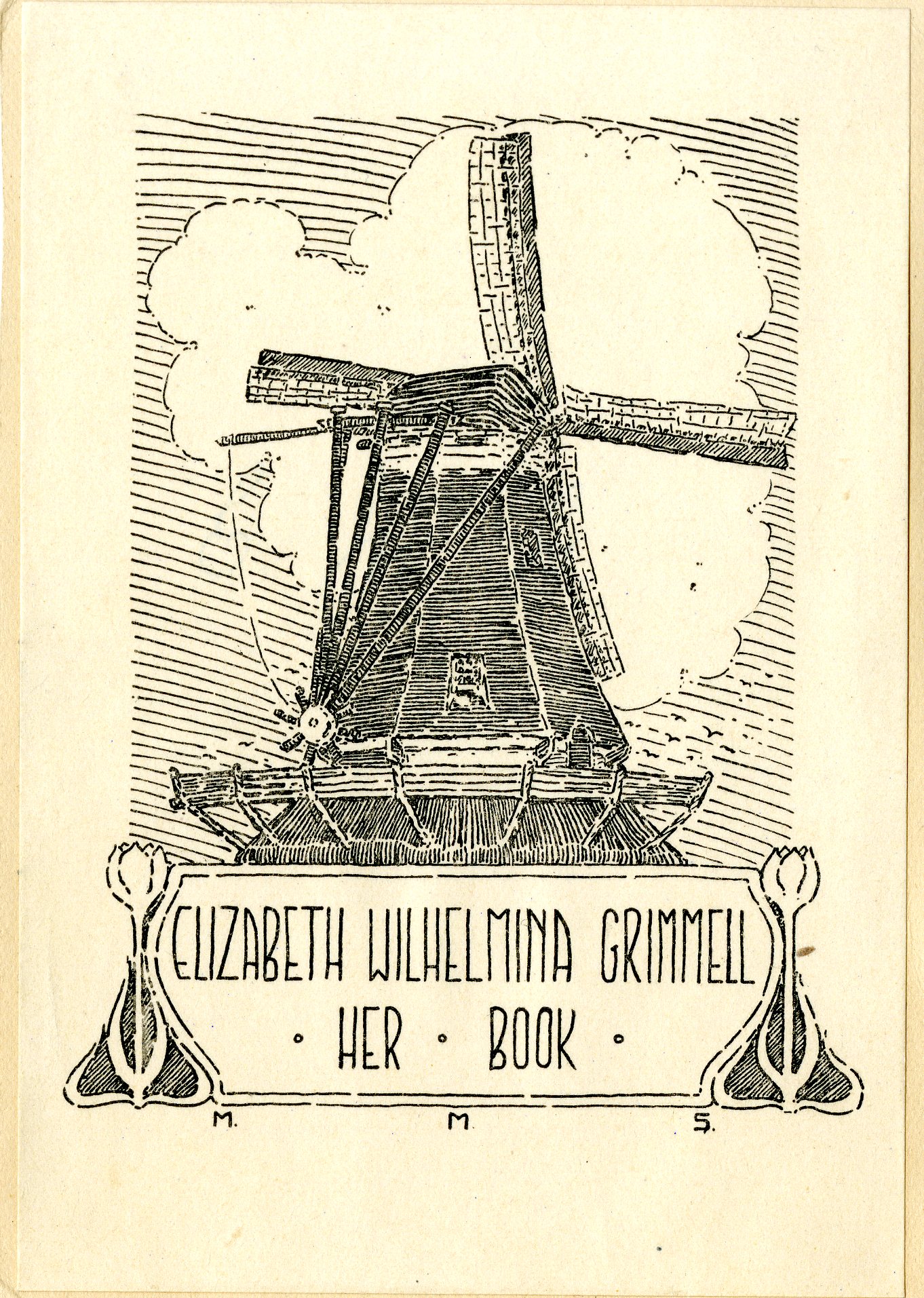 Elizabeth Wilhelmina Grimmell Bookplate 