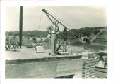 Man on the platform for the ceremony of the laying of the Art Building cornerstone, The University of Iowa, June 2, 1934