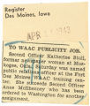 To WAAC publicity job