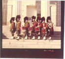 Scottish Highlanders drum major and drummers, The University of Iowa, 1979
