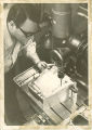Arnold L. Swails operating precision boring machine, The University of Iowa, April 25, 1972