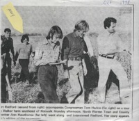 Robert Redford Accompanies Congressman Tom Harkin on a Tour of the Walker Farm.