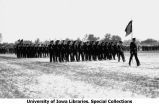 Governor's Day ceremony pass and review on field next to Armory, The University of Iowa, 1931