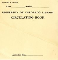 University of Colorado Library: Circulating Book Bookplate