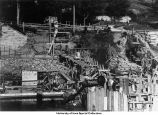 Burlington Street Dam under construction, Iowa City, Iowa, ca. 1907