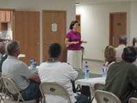 2010 Benita Grooms and Tonya Lanz talk about 2008 Oakville flood on  a State Soil Conservation Committee tour.