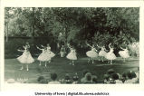 Dancers in tutus performing on lawn, The University of Iowa, June 5, 1922