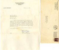 Frank K Walter letter to Helen Patricia (Patsy) Wilson exchanging bookplates. 