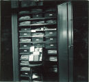 Cabinet of plant specimen pressings, The University of Iowa, 1930s