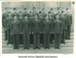 Cadets of the 8th Platoon on the steps of the Old Capitol, The University of Iowa, ca. 1943
