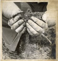 1974 - Roger Simmons with Dirt for 1974 Annual Report