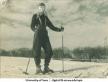 Student skiing, The University of Iowa, 1920s