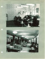Barbershop and formal lounge with Christmas tree in Quadrangle Hall, The University of Iowa, January 1948