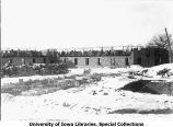 Quadrangle barracks under construction, The University of Iowa, 1918
