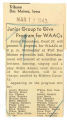 Junior Group to give program for WAACs