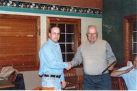 2004  Gary Wagner Memorial Land Stewardship award winner Wayne Corman receives his plaque from Chairperson Todd Heckenberg 