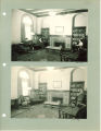 Study lounge with fireplace in Currier Hall, The University of Iowa, 1930s