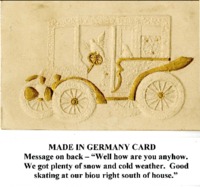 Greeting Card with White Car and Gold Trim
