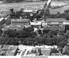 Pentacrest, Iowa River, Iowa City, Iowa, ca. 1958
