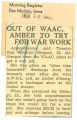 Out of WAAC, Amber to try for WAAC work