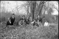 UP683 "Crowd in leaves, cabin"