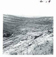 Ray Stillmunkes gully after pipe outlet construction and shaping, 1969