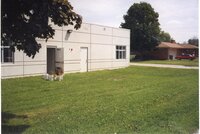 1999 Trees in buckets outside West Burlington Hight School