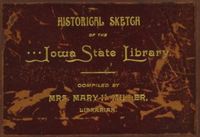 Title page; Iowa State Library Historical Sketch 1893