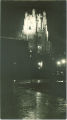 General Hospital's Gothic tower at night, the University of Iowa, 1930