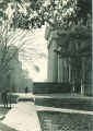 Sidewalk leading past Old Capitol east portico, the University of Iowa, 1920s