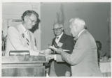 Earl O. Heady receiving the American Agricultural Economics Association Award for Publication of Enduring Quality, 1980