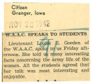 W.A.A.C. speaks to students