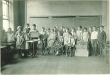 Classroom spinning demonstration, The University of Iowa elementary school, 1920s