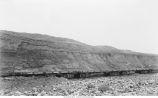 Railroad flat cars in J. C. Gravel Pit, Independence, Iowa, late 1890s or early 1900s