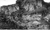 Stratified clays in clay pit of Mason City Brick and Tile Works, Mason City, Iowa, late 1890s or early 1900s
