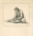 Woman making nettle string from Cha-Ki-Shi
