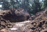 1986 Area excavated for pond
