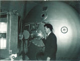 Physicist with atom smasher, The University of Iowa, November 1948