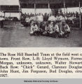 Rose Hill High School Baseball Team, 1927; Mahaska County; Iowa