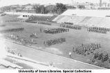 Governor's Day pass and review on Iowa Field, The University of Iowa, 1925