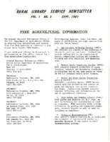 Rural Library Service Newsletter 