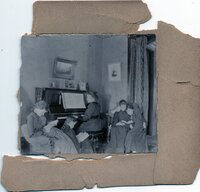 Plymouth Church Sunday School Five Girls with hymnals around piano