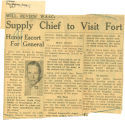 Supply chief to visit fort