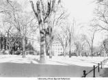 Pentacrest in winter, Iowa City, Iowa, 1930s