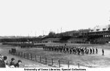 Governor's Day on Iowa Field, Governor William L. Harding's inspection of band, The University of Iowa, April 20, 1917