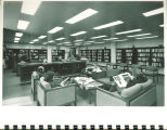 Students in a reading room in Main Library, the University of Iowa, 1972
