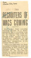 Recruiters of WACS coming